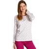 Generico Il Granchio GP6045 Pigiama Donna, Caldo Cotone Interlock, Maglia Fantasia Cuoricini e Pois, Apertura Serafino con Tre Bottoni