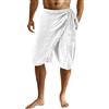 Generic Gonna avvolgente da uomo, in cotone e lino, pantaloni a 3/4, stile bohémien, per eventi culturali e giornate in spiaggia
