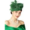 BABEYOND Cappello fascinator da donna con piume e fiori in rete, elegante copricapo con fermaglio per capelli, per matrimoni, gare, cocktail party
