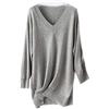 Wenwenma Maglione in Cashmere da Donna con Scollo a V Maglione Lungo Allentato Pullover a Maniche Lunghe Moda Casual