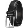 CHAOREN Cintura Uomo Pelle, Cinture da Uomo Nera Marrone 35mm, Perfette per Elegante Business e Jeans Casual