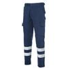 Generico Pantaloni Uomo da Lavoro Invernali Colore Blu con Bande Alta visibilità 100% Cotone Fustagno 9030NORD/AID
