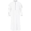 RUMAOZIA Veste musulmana Uomo Caftano Musulmano Abaya Uomo Manica Lunga Medio Oriente Arabi Saudita Abiti di Cotone Lino Abiti Ethno Thobe Abbigliamento Arabo Abbigliamento Preghiera per Uomo