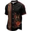 Generic Camicie Uomo, Vestito Halloween Uomo | Camicia da uomo con bottoni e ricami floreali a tema Halloween ispirata al Giorno dei Morti per occasioni festive