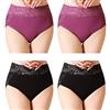 Serecofo Pacco da 4 Mutandine da Donna Slip a Vita Alta in Pizzo Mutande Intimo in Cotone Ultra Morbido ed Elastico Taglia 40-56