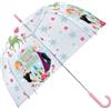 mybagstory - Ombrello trasparente per bambini a forma di campana, 46 cm, apertura automatica, ombrello per ragazze e ragazzi, accessorio per la pioggia (Frozen, trasparente/rosa)