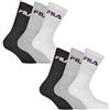 FILA 6 paia di calzini unisex in spugna con logo in vita, confezione da 3