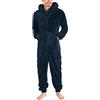 RUMAOZIA Jumpsuit Teddy Fleece Uomo Onesie Tuta Inverno Pigiama Flanell Sleepwear Peluche Biancheria da notte con cappuccio e chiusura lampo in pile, tuta intera intera calda