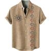 RUMAOZIA Camicia casual da uomo africana Dashiki camicia retrò western cowboy stampa maglietta estiva a maniche corte stile etnico casual button down hawaiani camicie risvolto spiaggia top top