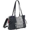 Desigual borsa a tracolla Half Logo Denim Shopping Bag Denim Dark Grey grigio scuro