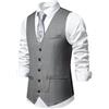 RUMAOZIA Gilet da uomo formale tinta unita gilet da sposa elegante gilet con scollo a V gilet con catena in metallo decorazione gilet da lavoro da uomo con tasche casual festa di nozze
