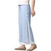Generic Pantaloni da donna, comodi, plissettati, alla moda, traspiranti, casual, elasticizzati, elasticizzati, trasparenti, larghi, con coulisse, con tasche, in tinta unita