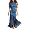 Generic Abito estivo con taglio a spalle scoperte, vestibilità sciancrata, maniche corte per un look elegante da festa nella vita di tutti i giorni