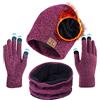 TMEOG Cappelli Invernali Cappello Sciarpa Guanti Invernale Set Uomo Donna Scaldacollo Invernale Touch Screen Guanti Caldo Coordinati invernali 3 Pezzi