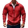 Generico Felpa Uomo con Zip Sweatshirt Scollo con Colletto Giubbotto Athletic | Felpa Uomo Senza Cappuccio Maglione Elasticizzata Giacca Comodità Abbigliamento Sportivo