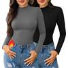 Gyabnw Maglia Termica Donna Collo Alto T Shirt Elegante Maglie Termiche Donna Strato Base Elasticizzato Intimo Maglietta da Abbigliamento Termico Invernale