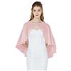 BEAUTELICATE Chiffon Stola Donna Festive Chiffon Sciarpa Cape Bolero Cardigan Per Matrimonio Sposa Abito Da Sera Abito Da Sposa Estate Bianco Nero Avorio, Stile lungo - rosa cipria, Taglia unica