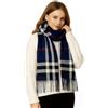KARMA.DIEM Sciarpa Premium Cashmere Merino Touch - Lussuosamente morbida e calda - Quadretti marroni - Stola Pashmina unisex 180x65 cm per donna e uomo