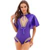 Freebily Costume Carnevale Donna Cosplay da Trapezio Il più Grande Mantello Corto Body Danza Gioco di Ruolo Festa Travestimenti Halloween Leotard