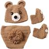 OSNIYAW Costume da animale per neonato accogliente elegante, set vestiti e scarpe da orso da cartone animato, per la prima sessione fotografica del bambino, accessori per foto neonato