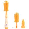 Vicloon Spazzola per Biberon, 3 in 1 Spazzola per la Pulizia di Biberon e Ciuccio, Scovolino in Silicone per la Pulizia, Tettarella, Cannucce, Pinguino Giallo