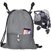Ferocity Borsa per passeggino con due tasche Zaino con una corda Borsa per piccoli oggetti Borsa alla moda Organiser Per la madre Lino [075]
