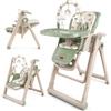 Twinly Movity Plus Seggiolone e Sdraietta 2 in 1 (Verde) | Altezza regolabile, seggiolone pieghevole con imbracatura a 5 punti, vassoio rimovibile e ruote