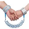 AOMIG Bracciale Sicurezza Bambino, 1.5M Anti-Perso Mano Cintura con Blocco del Sensore, Bambini Guinzaglio Polso di Sicurezza Portatile Che Cammina Riflettente Nella Notte, Blu