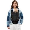 Manduca Xt Marsupio Bambino, Uno per Tutti, Marsupio Ergonomico e Flessibile Con Seduta Regolabile per Neonati e Bambini Fino a 20kg, XT Cotton Edition, Cotone Biologico Denim Nero + Caramello