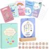 UZSUZZ 50 PCS Carte Milestone Baby Cards, Pietra Miliare Mensile Carta con Supporto in Legno, 'Il Tuo Primo Anno' Set di Carte per Bambini e Bambine per Regalo Nascita