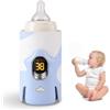 kungfuren Scalda Biberon Neonato Portatile, Scaldabiberon, Regolabili 38-55 ℃ | Scalda Biberon in Viaggio, 6 Temperature, Senza Fili 8000 mAh, Display a LED, Ricarica di Tipo C, Riscaldamento Rapido
