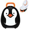 My Carry Potty - Vasino da Viaggio Antigoccia (Pinguino - In bianco e nero) | Antigoccia brevettato, meno di 1 kg, riutilizzabile senza sacchetti; ideale per asilo, auto e vacanze; da 18 mesi