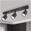 Dehobo Faretti LED Soffitto GU10 Orientabili Nero, Faretto Interno 3 Luci | Faretti da Soffitto Moderno, Lampadario Faretto da Parete per Camera da Letto Cucina Soggiorno, Senza Lampadina