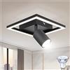 Dehobo Plafoniera LED nero, faretto da soffitto GU10 18 W, faretto da soffitto a 1 luce, orientabile, faretto da parete, lampada moderna per cucina, corridoio, camera da letto, con lampadina GU10 da 5