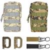 JRJRN Mini marsupio tattico, 2 pezzi, compatto, per escursionismo, con fibbia a D + chiusura a beccuccio, multiuso, per campeggio, escursionismo, cachi + marrone, 11 x 5.5 x 20 cm, Borsa tattica