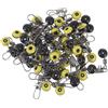 Mikikit 100 Pezzi Connettore per Pesca Space Bean, Acciaio Inox Giallo | Lenza e Esca, Rotazione Flessibile, Resistente All'usura, Anti Corrosione, per Acqua Profonda e Veloce