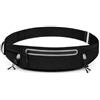 Cryptisg 22x10cm Nero Marsupio Running, Marsupio Running Uomo e Donna | Cintura da Corsa Impermeabile Riflettente, Marsupio Leggero da Corsa Sottile per Escursionismo, Corsa, Ciclismo