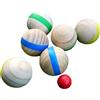 JUMPLAWN 7 Pezzi Bocce in Legno Stile Francese per Genitori All'aperto | Superficie Liscia senza Bave, per Festa di Compleanno e Prato, Gioco da Giardino per Momenti Condivisi Colore Casuale