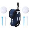 GALPADA Mini Borsa da Golf per 2 Palline e 4 Tee in Neoprene Blu | Chiusura a Fibbia, Apertura Pratica, per Allenamento Golfistico, Contiene Palline e Tee, Formato Compatto