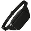 Lunaanda Marsupio Uomo Donna Impermeabile 4 Tasche Nero | Marsupio Multifunzione con Cinturino Regolabile 70-120cm, Ideale per Sport, Trekking e Uso Quotidiano