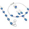 Fatto a mano Set gioielli pietre preziose forma ovale quarzo tanzanite collana bracciale a...
