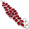 Fatto a mano Bracciale con pietre preziose a forma di pera in rubellite rosa catena regola...