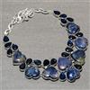 Collana bigiotteria moda fatta a mano pietra preziosa iolite sodalite...