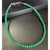 Collana pietre dure di malachite verde da uomo donna in acciaio inox lunga 50 cm
