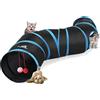 Tunnel Gatto, Gioco Interattivo, Pieghevole, Blu, 97 cm, Intrattenimento Indoor
