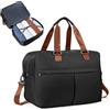 SEAFEW Borsone da Viaggio,Bagaglio a Mano 45x36x20 Easyjet Borsa da Viaggio | Borsa da Cabina Easyjet 45x36x20 Borsa Sportiva Borsone da Palestra da Weekend Borsa Ospedale Parto Espandibile,Marrone-nero