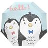 BEUSS Pinguino Amore Ombrello Pieghevole Automatico Antivento con Auto Apri Chiudi Portatile Ombrelli per Viaggi Spiaggia Donne Bambini Ragazzi Ragazze