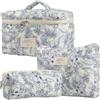 Generic Beauty case con motivo floreale - Beauty case estetico | Simpatico set di trousse in cotone per cosmetici da viaggio con fiori, A, Refer to description, Unisex