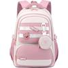 Amythe Zaino Scuola Ragazza 30L - Leggero per Medie & Elementari, Rosa | Impermeabile. 6 tasche. 4 colori. 9-16 anni (da 138 cm). Laptop 15.6. Ideale per scuola, viaggi e tutti i giorni.
