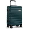 Vallsero Valigia Cabina 55cm, ABS Rigido con Lucchetto TSA, 36L | Valigia cabina con doppie ruote 360°, cerniera YKK, leggera 2.6kg, capacità 12kg, per viaggi in aereo, Verde abete